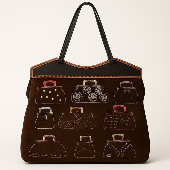 ANTONIO MELANI Handbags - Antonio Melani Large, Fun Bag Embroidered with Totes and Purses
